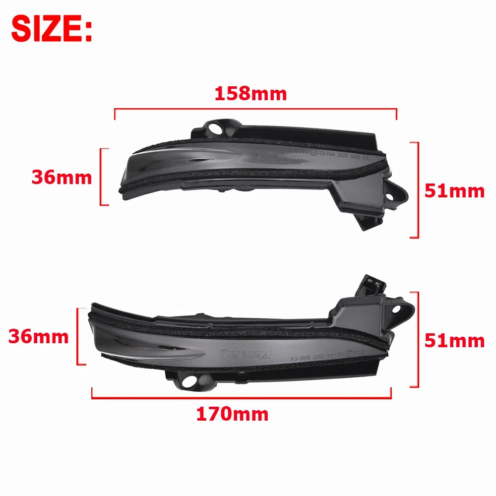 2 uds intermitente dinámico para Ford Fusion Mondeo versión de EE. UU. luz indicadora de espejo de señal de giro LED 2013 2014 2015 2016 2017-2020 - imagen 5