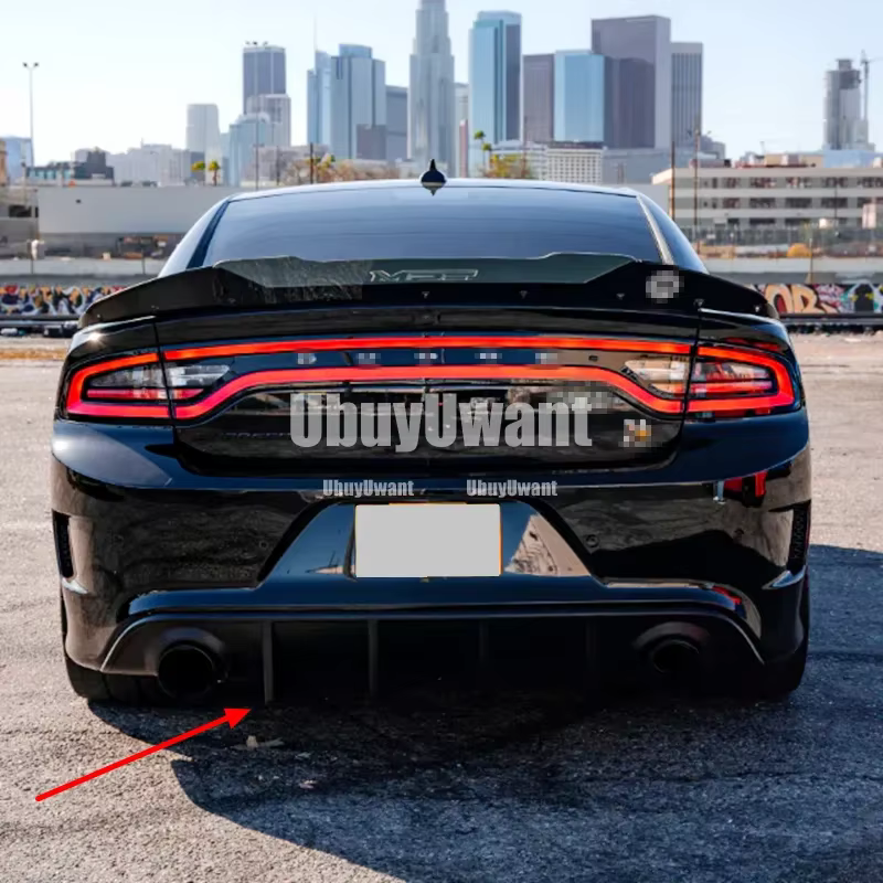 Para 2015-2019 Dodge Charger SRT Scat Pack OE parachoques trasero difusor labio fibra de carbono negro accesorios de coche - imagen 3
