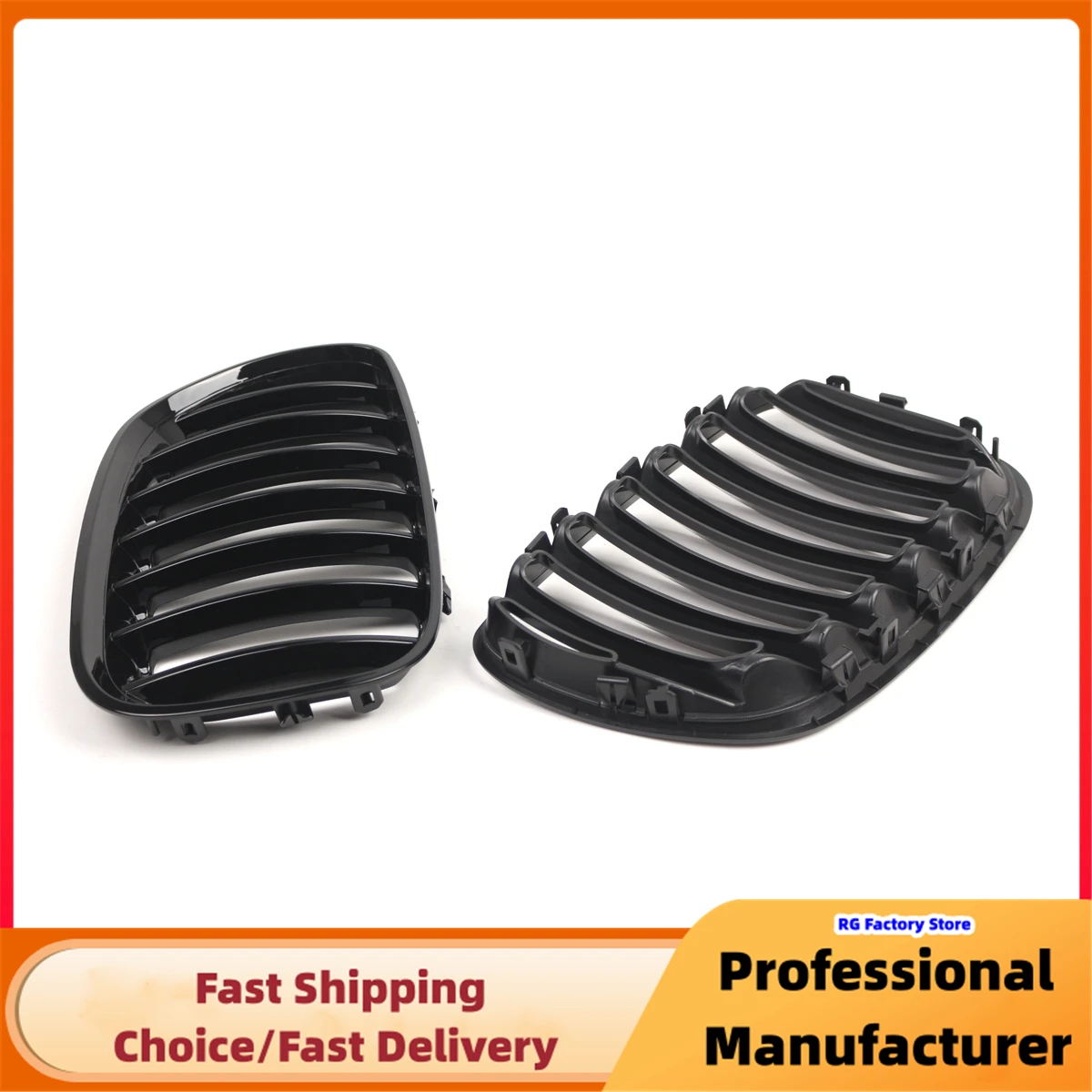 Rejilla parachoques delantero negra brillante BMW X5 E53 LCI - imagen 5