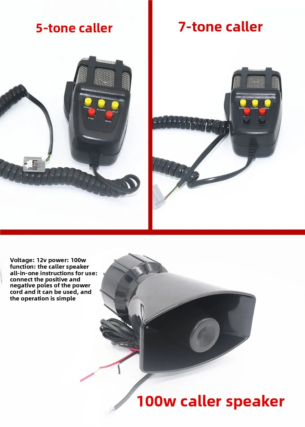Vista general de la alarma de coche de 12V