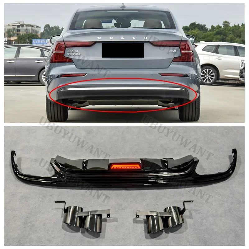 Difusor trasero LED con escapes para Volvo S60/V60 2020-2025 - imagen 4