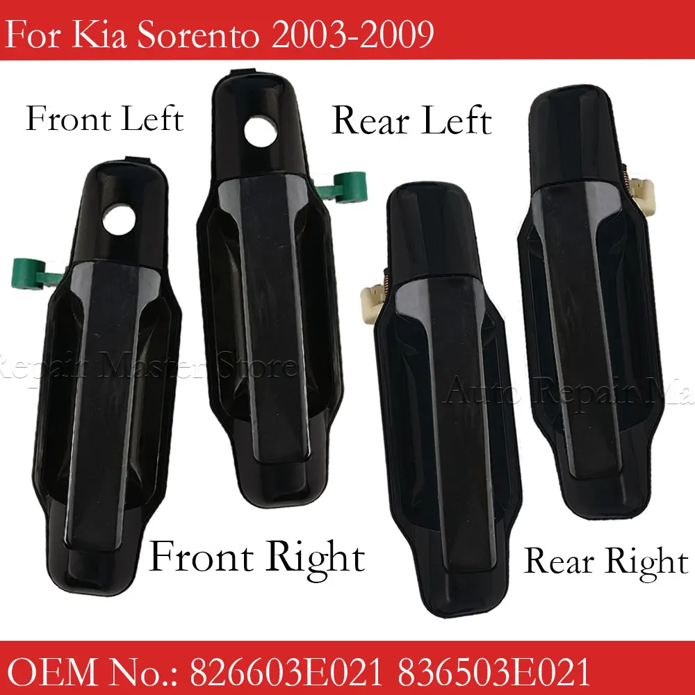 Manija puerta exterior Kia Sorento 2003-2009 ABS negra OEM 826503E021 - imagen 2