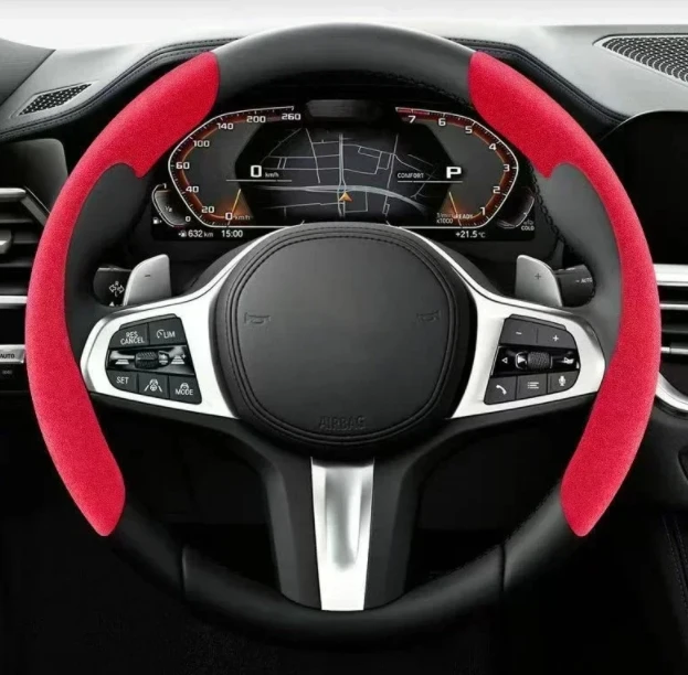 Protector antideslizante de volante en gamuza de fibra de carbono Jeep - imagen 2