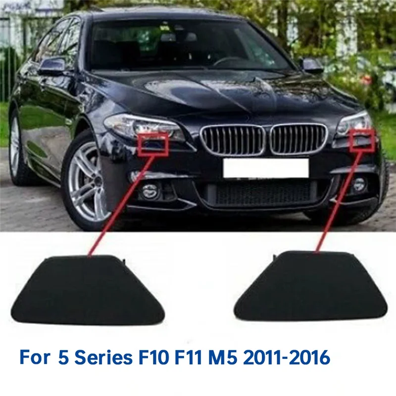 AEF3-1Pair cubierta de arandela de faro de parachoques delantero para BMW 5 Series F10 F11 2011-2016 tapa de chorro de faro 51118048679 51118048680 - imagen 2