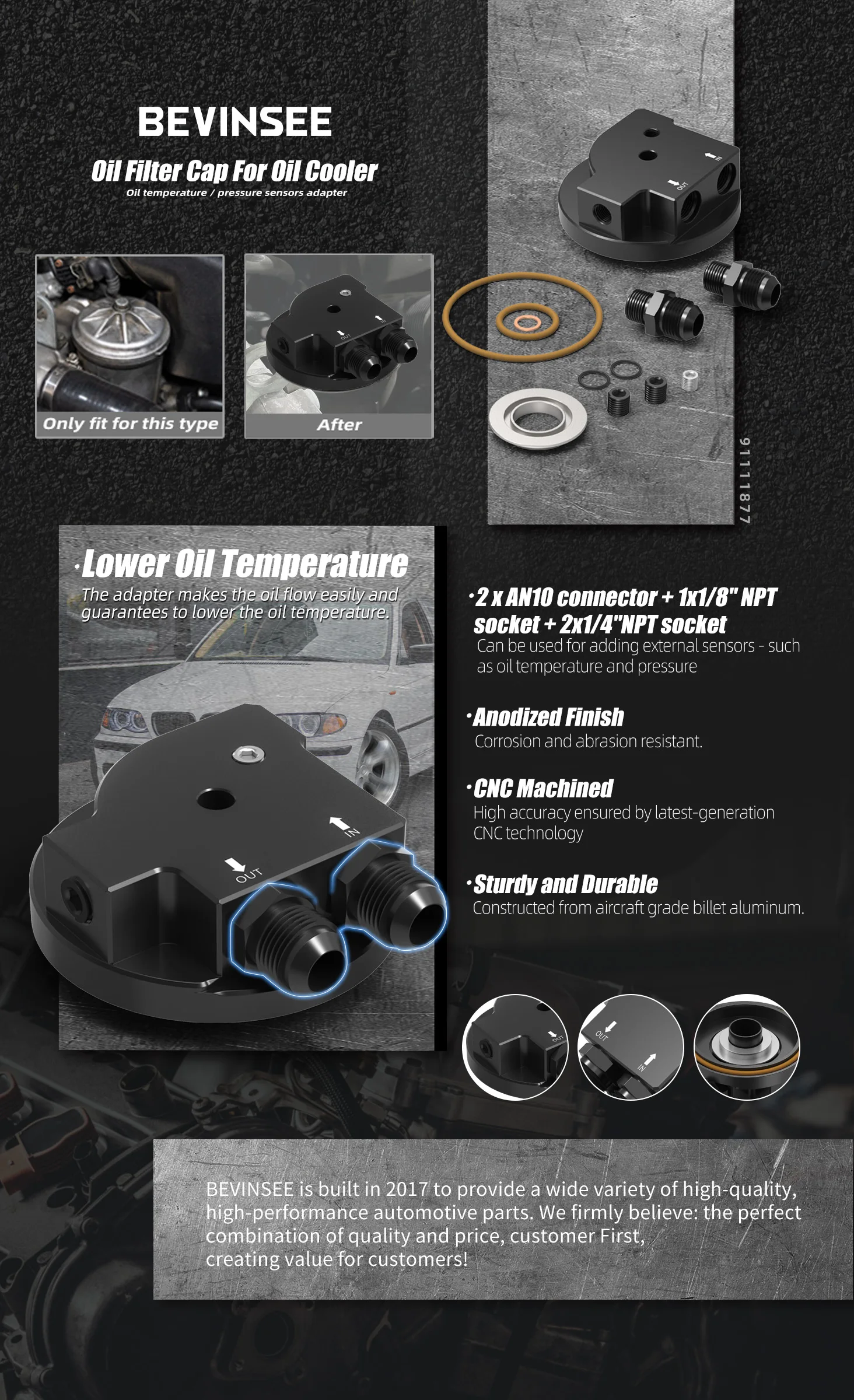 Adaptador de enfriador de aceite