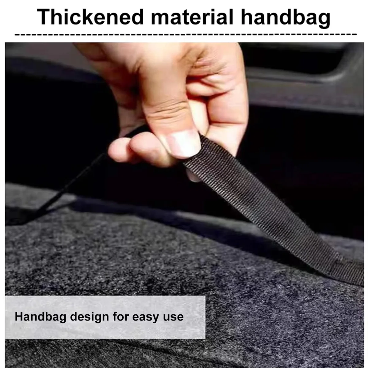 Organizador maletero plegable fieltro – caja almacén coche gris - imagen 5