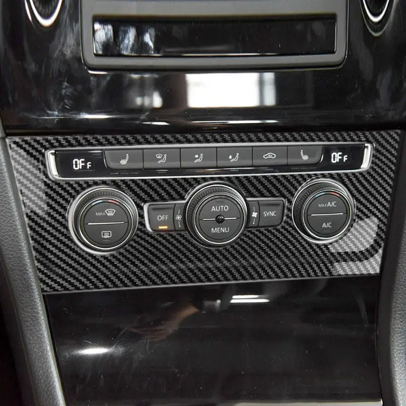 Para VW Golf 7 MK7 7,5 2014 - 2019 LHD accesorios de coche consola central Panel de aire acondicionado cubierta de Control de CA molduras de Marcos pegatina
