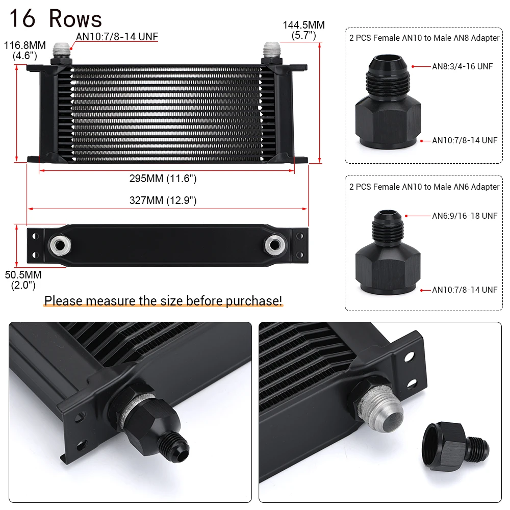 Radiador de aceite universal de aluminio AN10 para motor - imagen 5