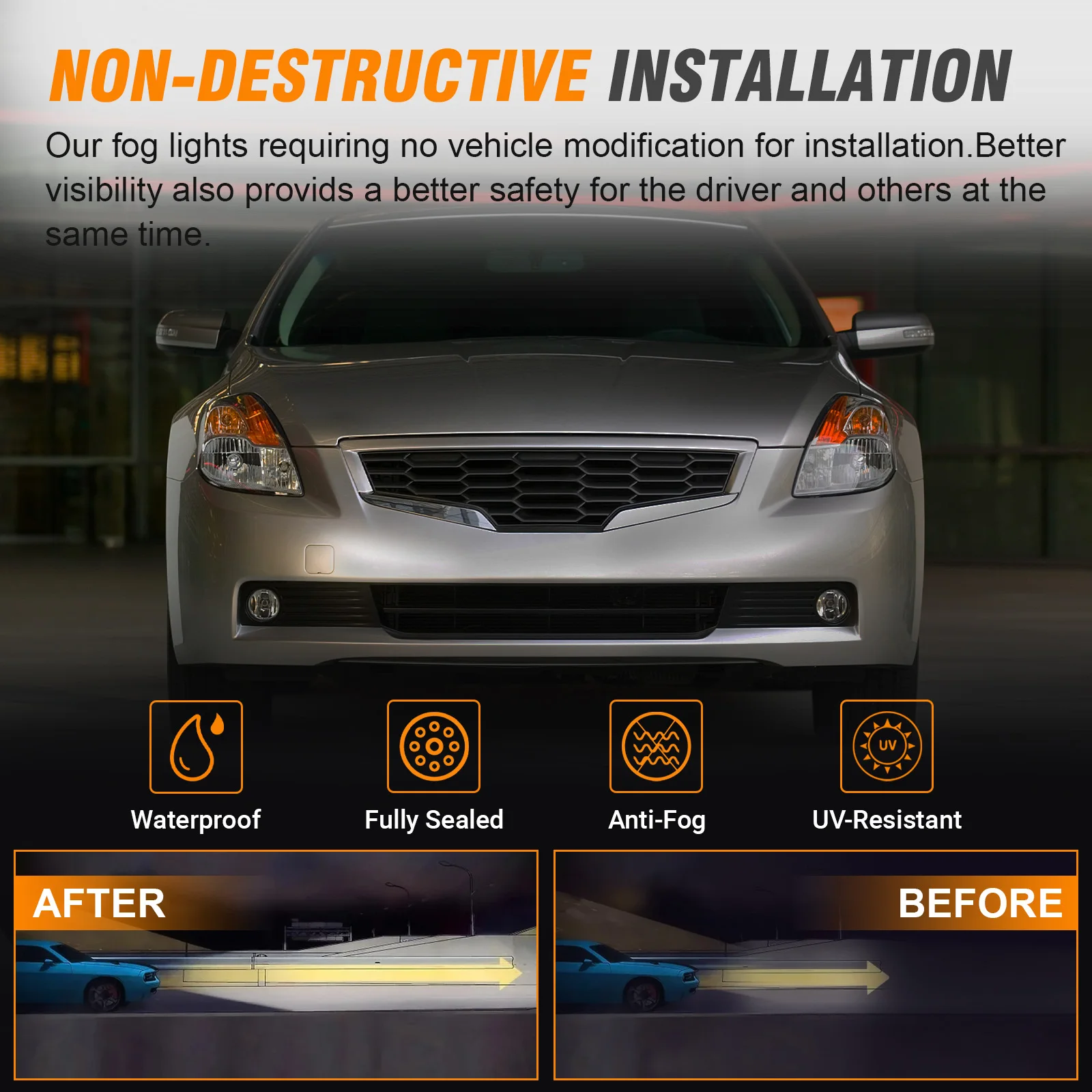 Luz antiniebla para Nissan Altima 2008-2009 con lente humo - imagen 3