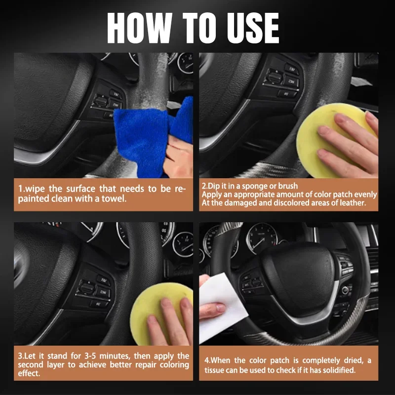 Pasta reparadora de cuero para volante y tapicería de coche - imagen 5