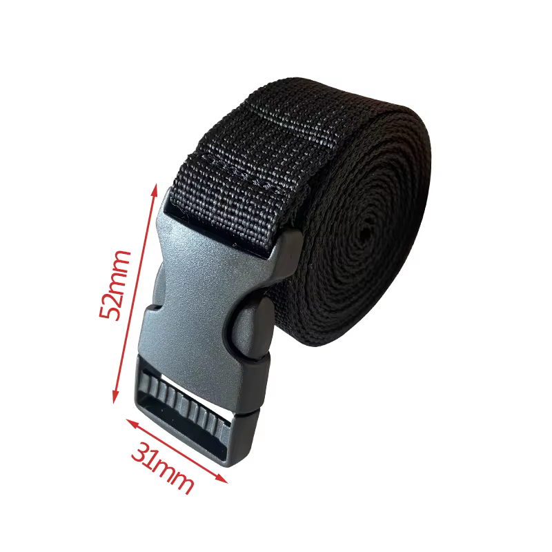 Correa de amarre de nailon negra con hebilla de leva para equipaje - imagen 2