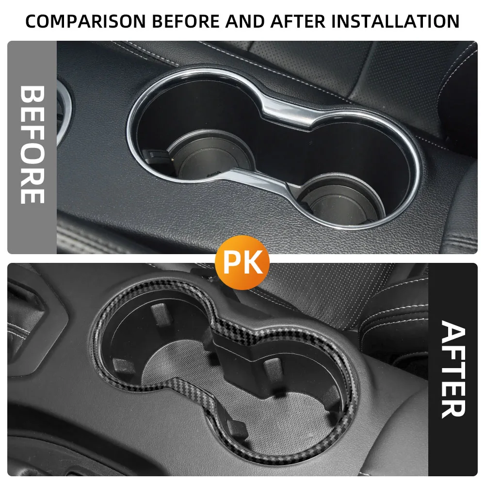 Moldura portavasos fibra carbono Ford Mustang 2016-2022