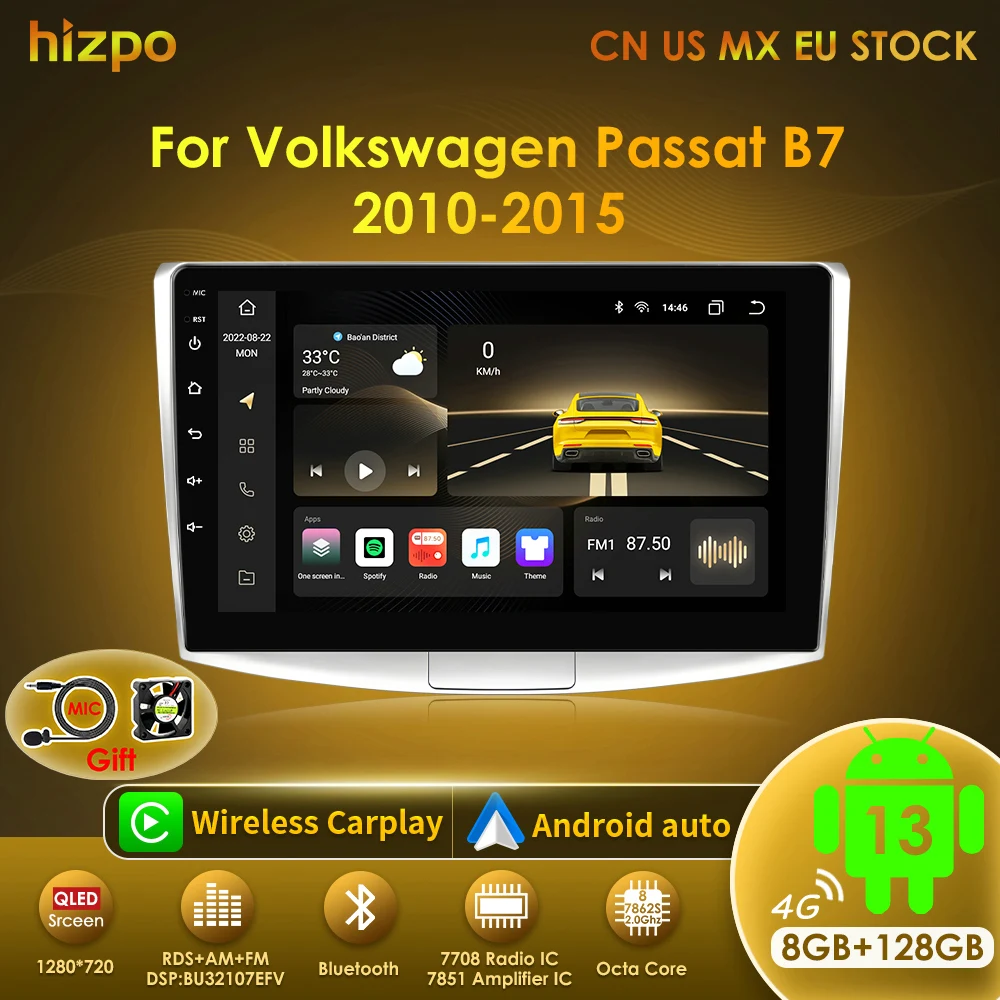 Hizpo Radio multimedia Android con CarPlay para VW Passat B7