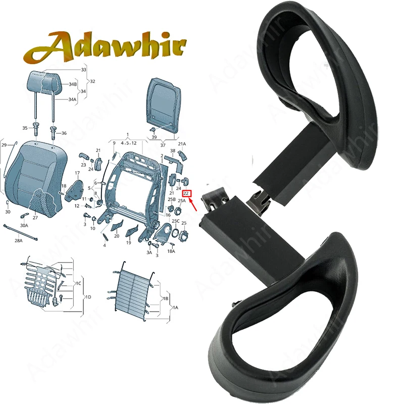 Tirador inclinación asiento VW Golf IV/Audi/SEAT 1J3881634B