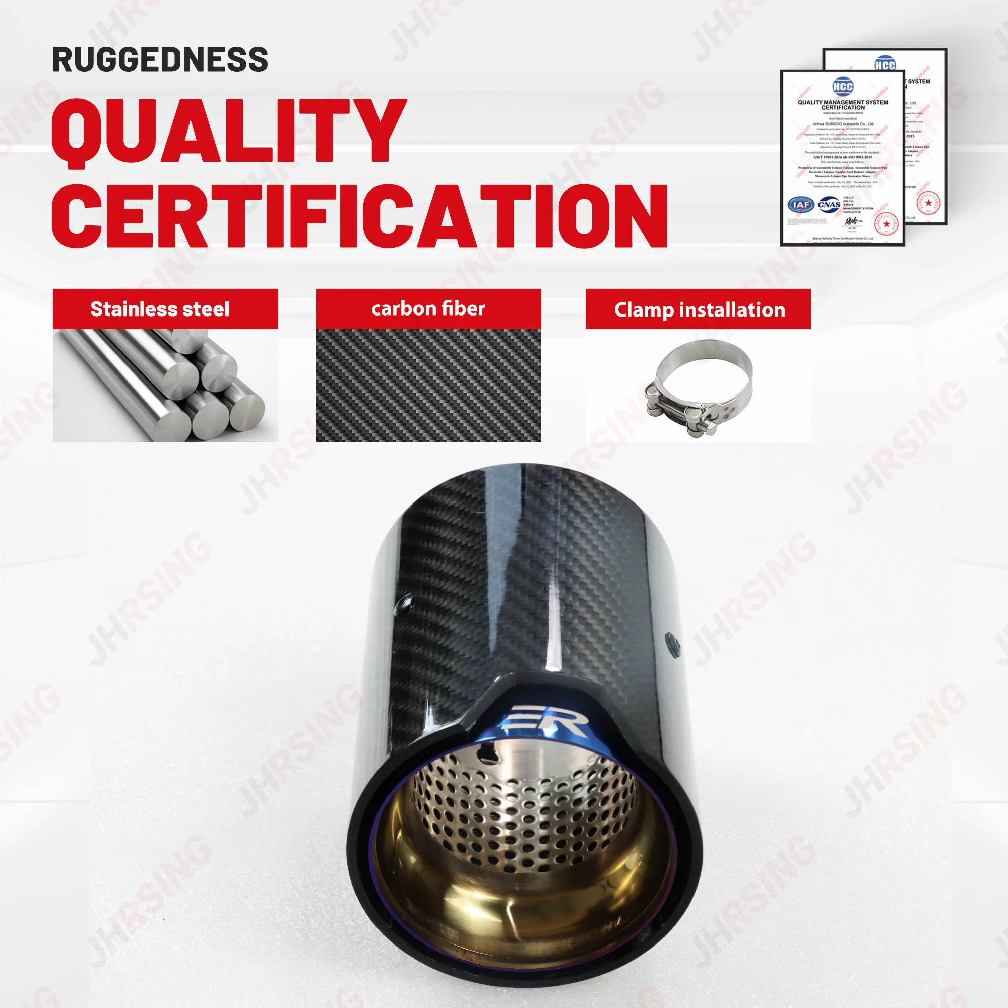 Punta escape fibra carbono ER con logo para BMW M2 M3 M4 F87 F80 F82 - imagen 3