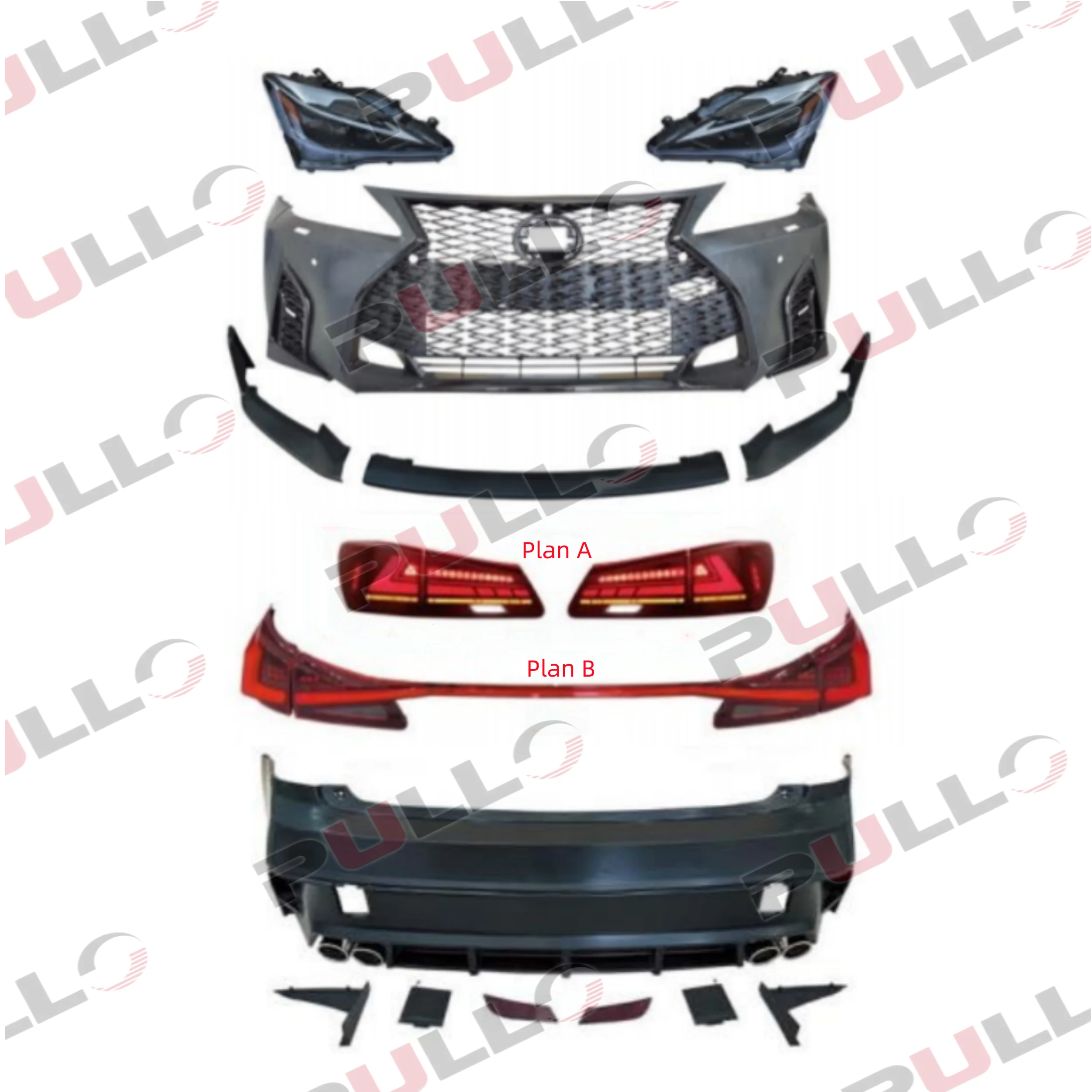 **Nuevo parachoques de coche de alta calidad BodyKit para Lexus IS250 2006-2012 incluye conjunto de parachoques delantero y trasero faros luces traseras** - imagen 5