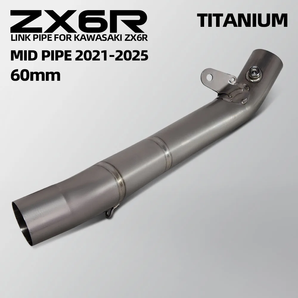 Tubo medio de escape en titanio para Kawasaki ZX-6R 2021-2025