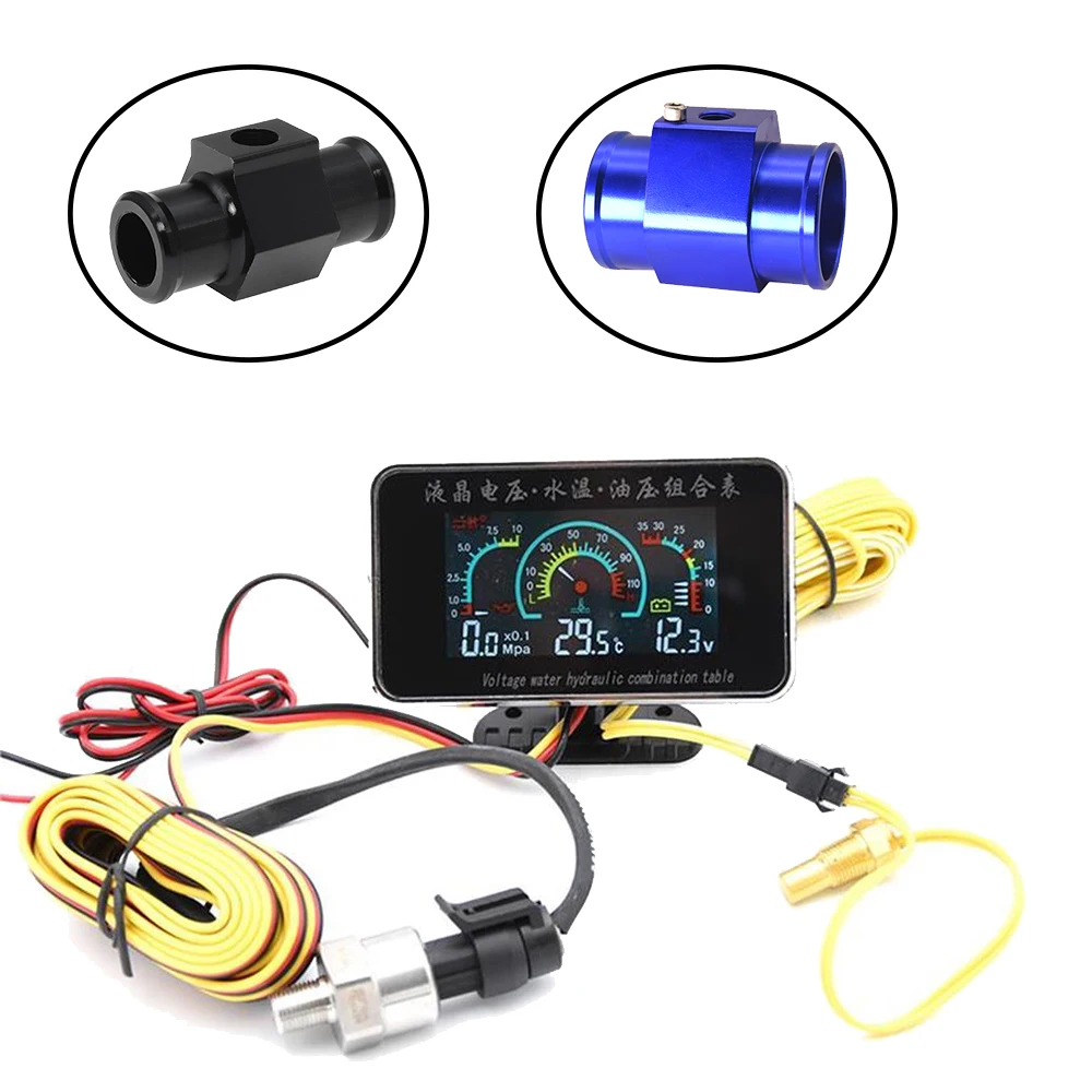 Medidor digital 3 en 1: temperatura agua, presión aceite y voltaje