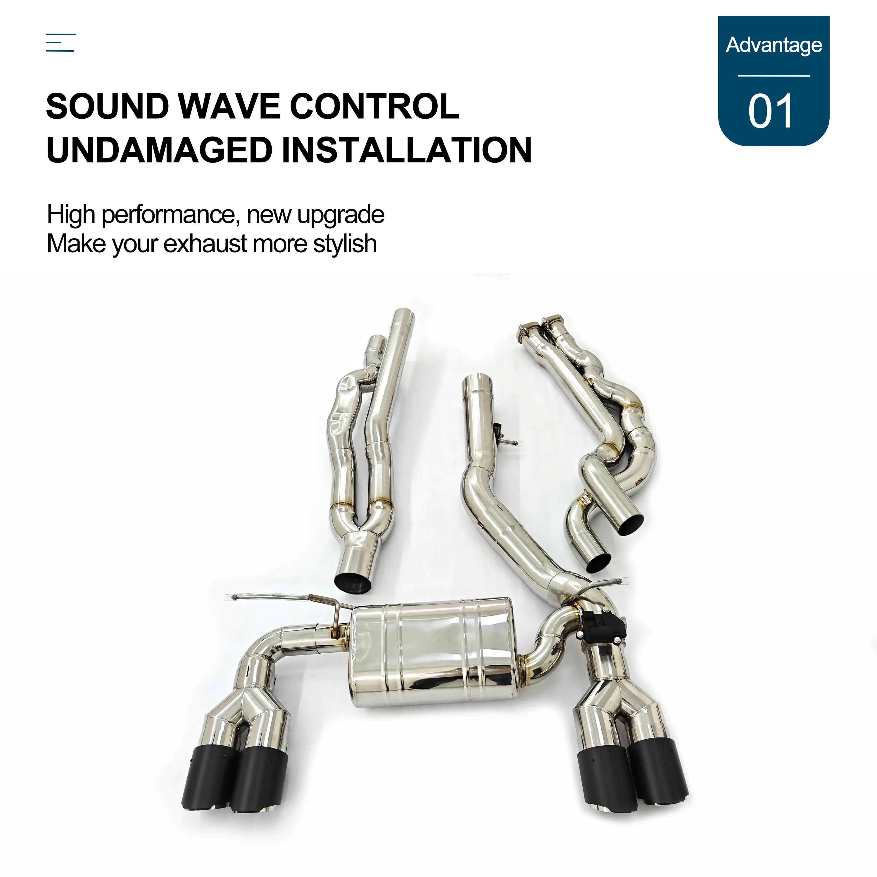 CBNT Sistema de escape catback valvulado para BMW M2 Competition S55 - imagen 2