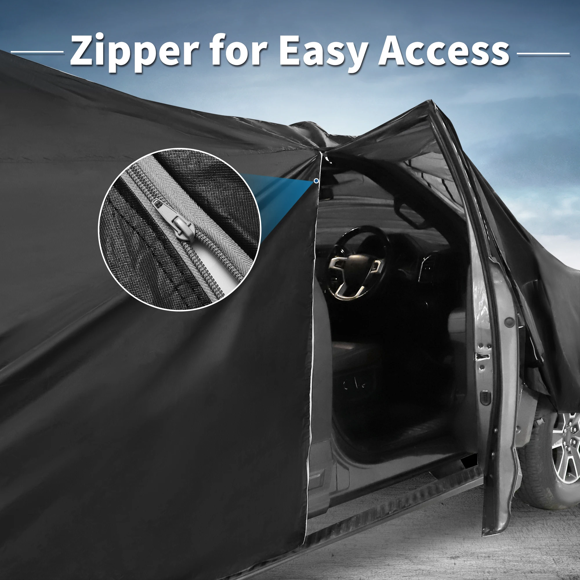 X Autohaux cubierta impermeable para coche película de aluminio cubierta completa para exteriores para Suzuki Jimny JB64W/JB74W con gancho de cuerda a prueba de viento - imagen 4