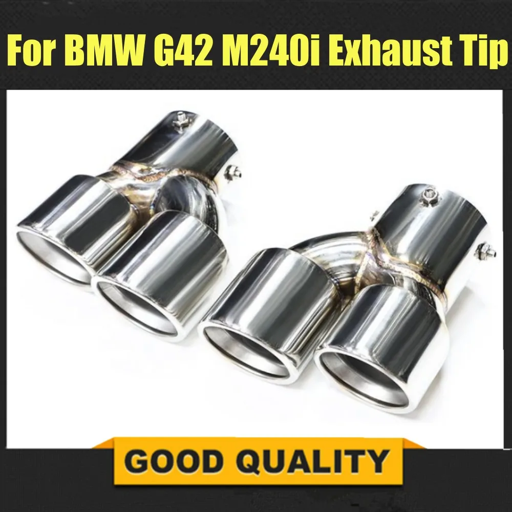 Puntas de escape de acero inoxidable para BMW G42 M240i 2021-2022