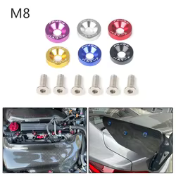 Arandelas hexagonales de guardabarros JDM M8 de aluminio para coche