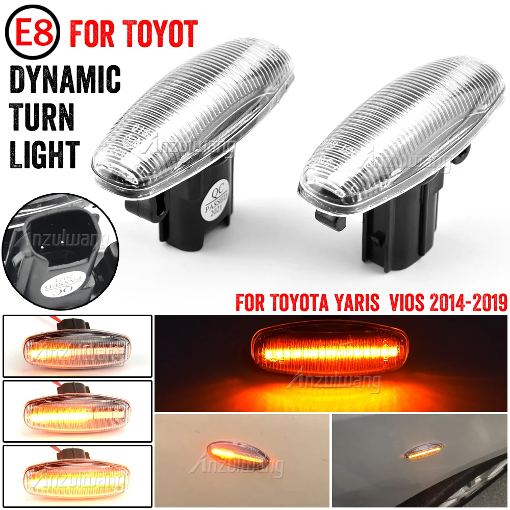 Luz intermitente lateral dinámica LED para Toyota Yaris Vios 2014-2019 - imagen 4