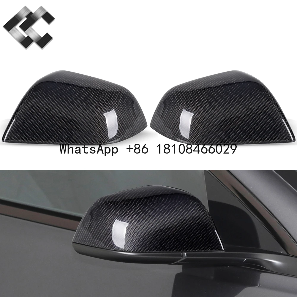Carcasa espejo retrovisor carbono brillante para Tesla Model 3