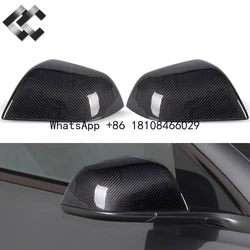 Carcasa espejo retrovisor carbono brillante para Tesla Model 3