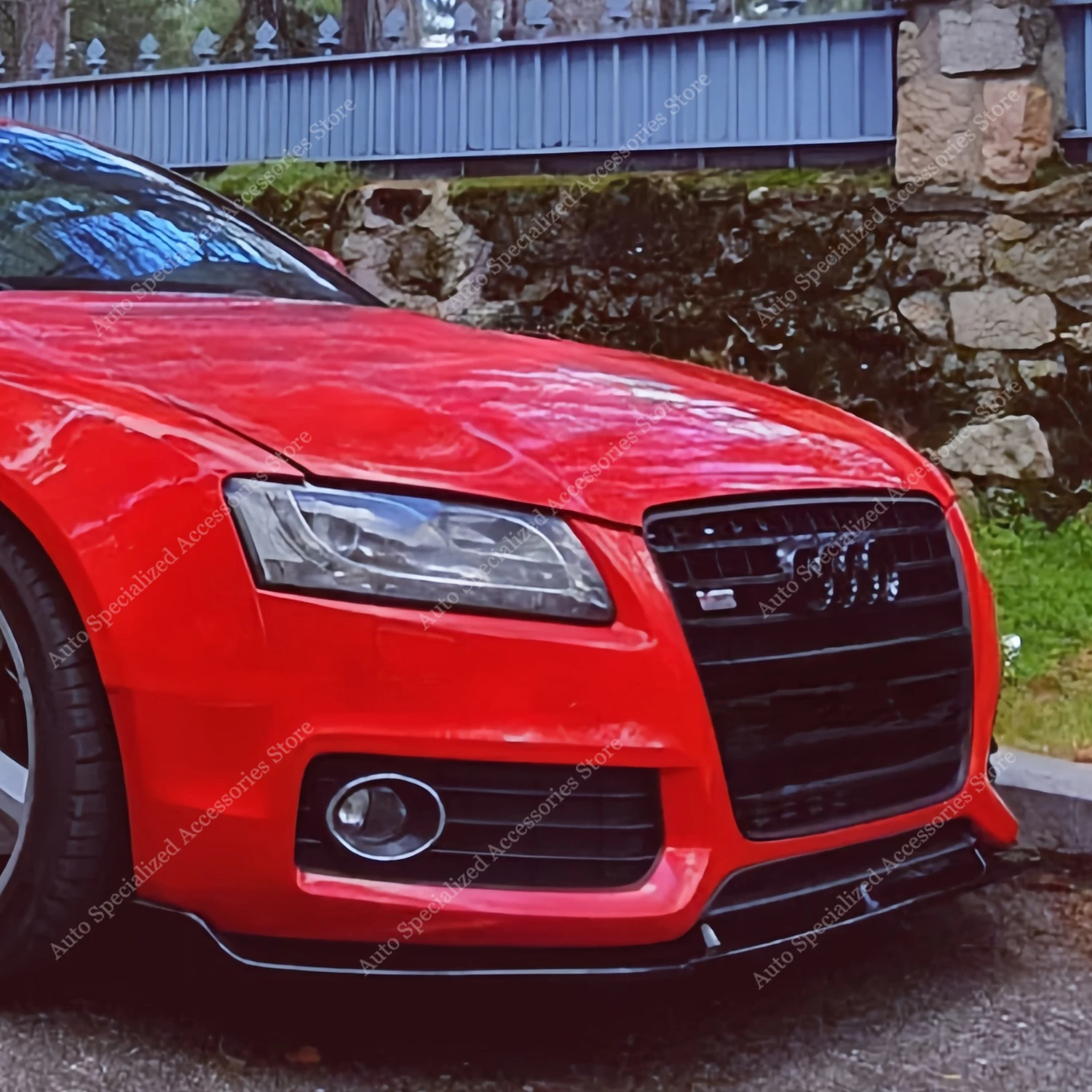 Difusor divisor de alerón de parachoques delantero ABS negro brillante para Audi S5 A5 B8 8T 8F S-Line 2007-2011 kits de carrocería pre-Facelift Tuning - imagen 2