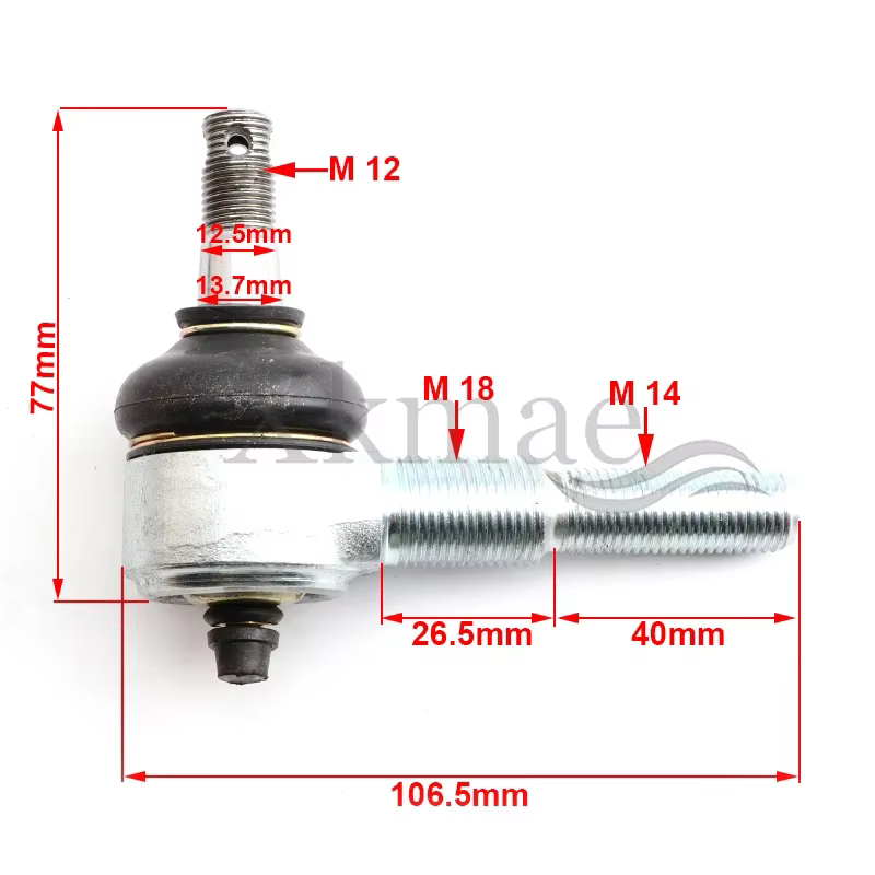 Rótula ajustable M12-M14-M18 con engrasador para ATV, UTV y buggy