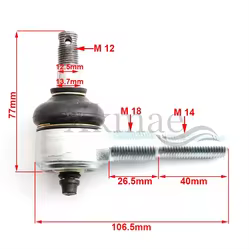 Rótula ajustable M12-M14-M18 con engrasador para ATV, UTV y buggy
