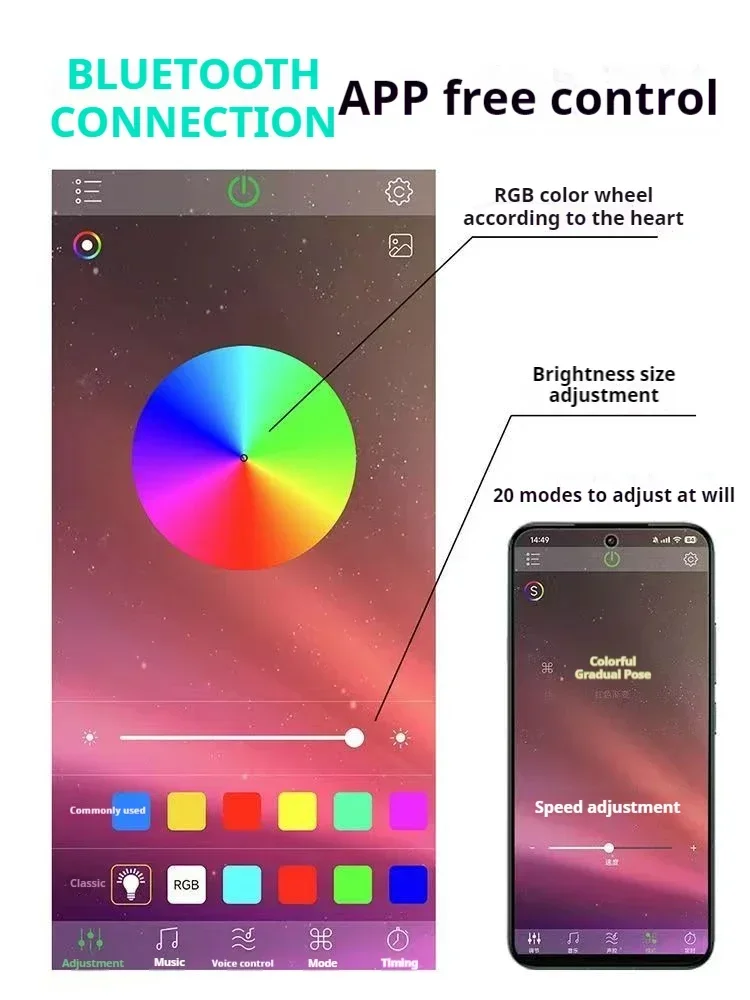 Luz trasera LED Universal con Bluetooth, intermitentes con modos multicolores, resistente al agua para Kawasaki Ninja 400/250 ZX4R/4RR ZX6R Z1000 - imagen 4