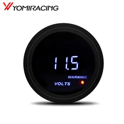 Voltímetro digital coche 52mm LED azul 8-18V universal cara negra