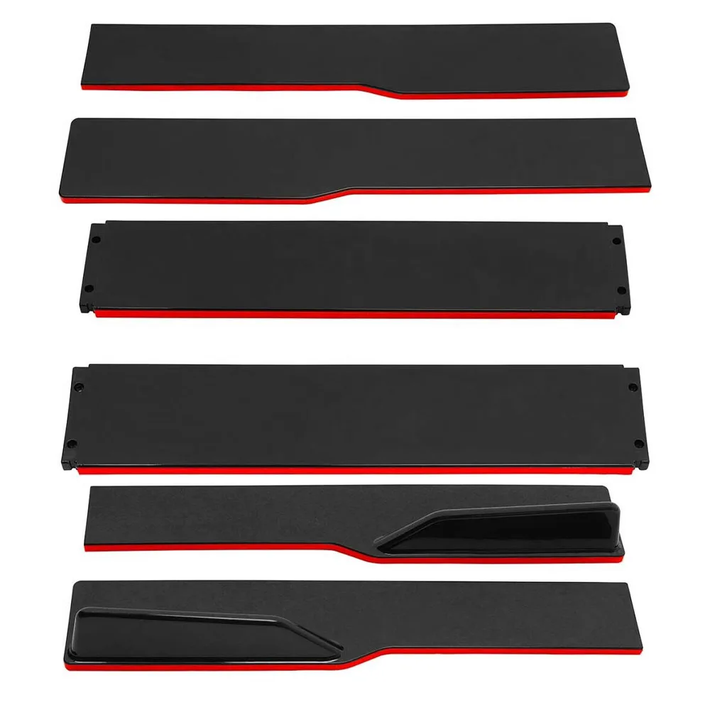 Faldones laterales carbono y negro con rojo estilo parachoques - imagen 4