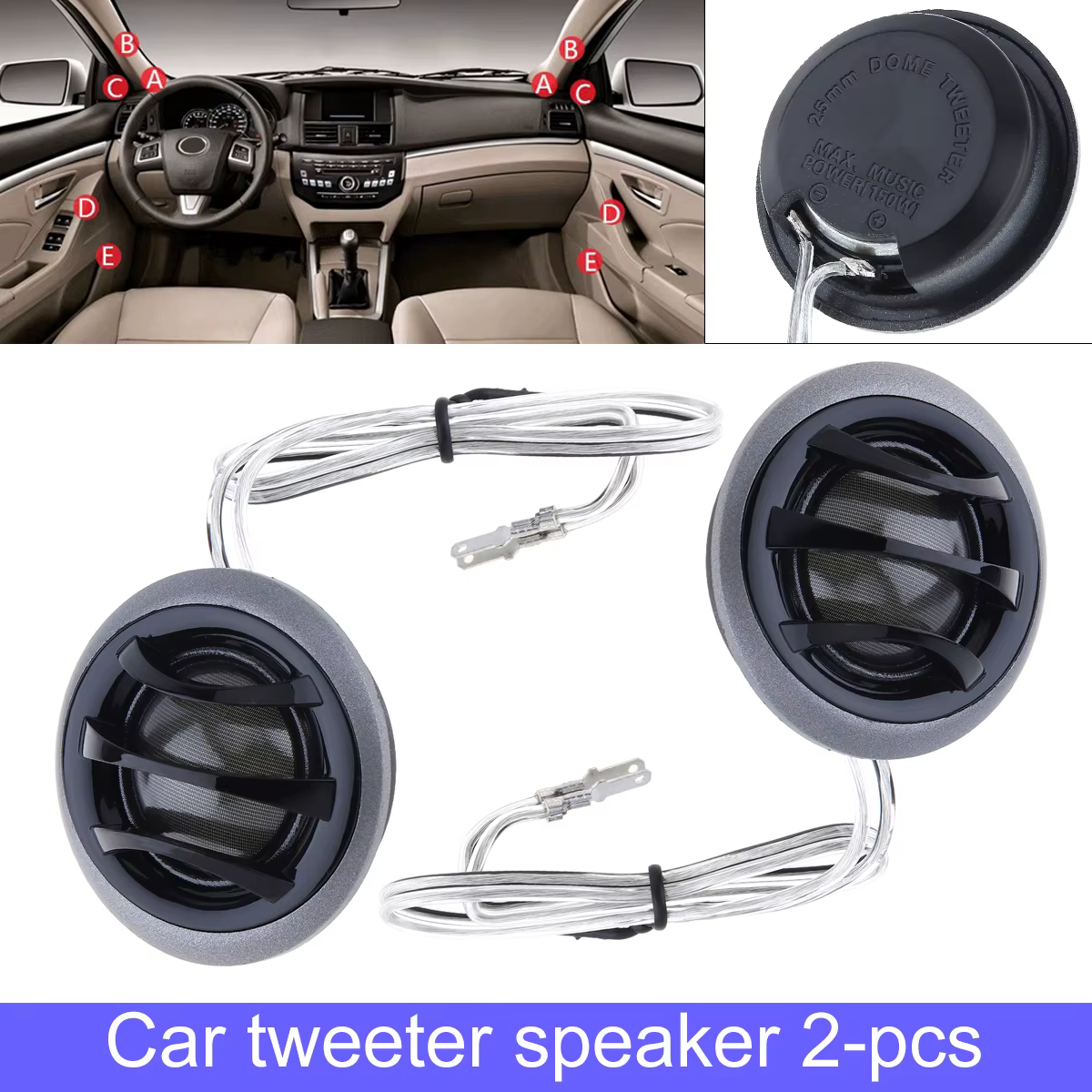 Tweeters YH-520 de domo de 25 mm para coche, alta eficiencia