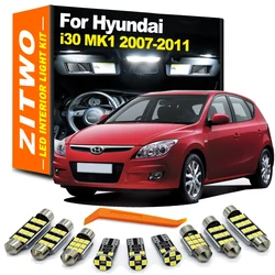 ZITWO 11 Uds lámpara Interior de coche para Hyundai i30 MK1 2007 2008 2009 2010 2011 bombilla LED Interior cúpula mapa techo maletero placa Kit de luz