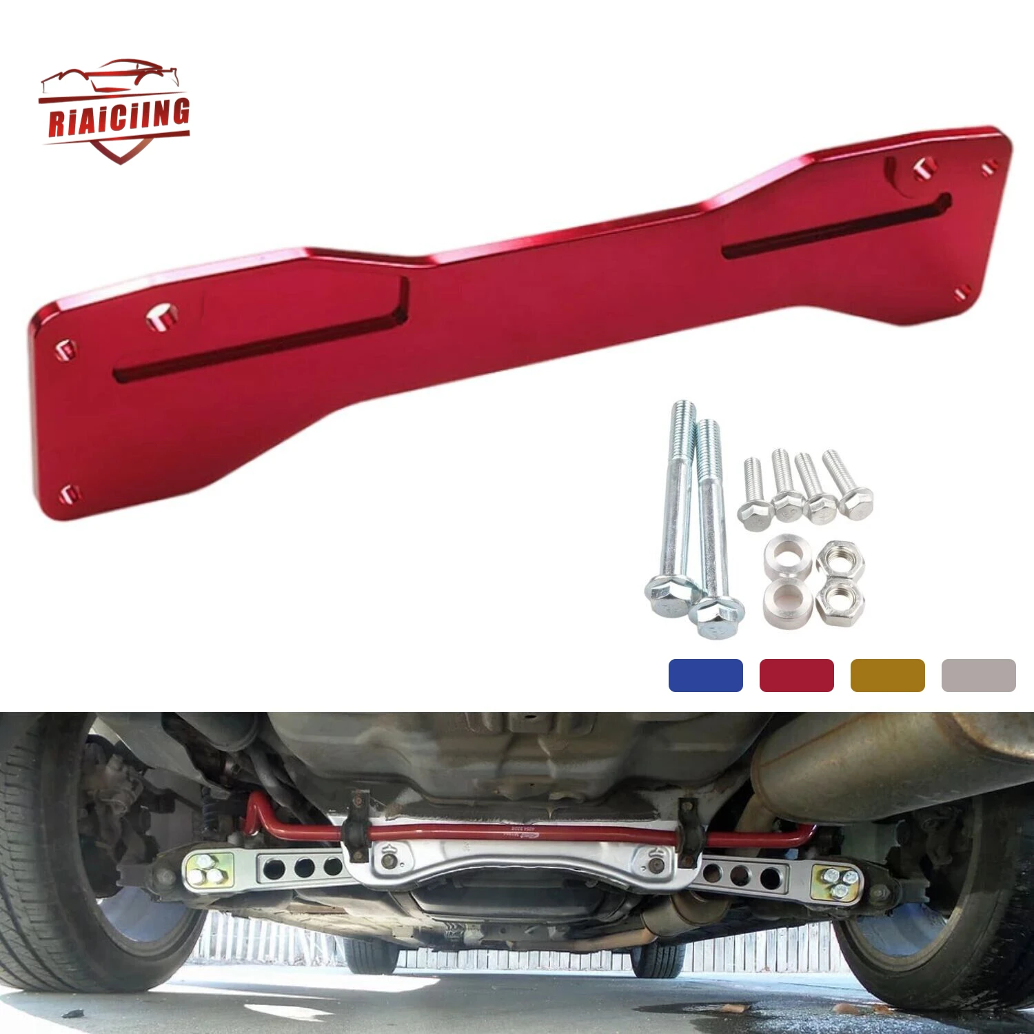 Placa refuerzo puntal submarco trasero aluminio – Civic EP3/RSX DC5 - imagen 2