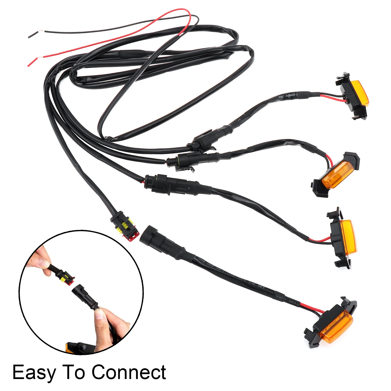 Kit luz LED parrilla 12V ámbar impermeable con arnés – Toyota Tacoma TRD Pro - imagen 2
