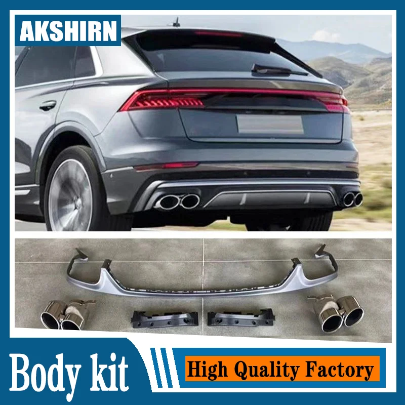 Difusor ABS negro con alerón labio para Audi Q8 SQ8 2019-2023