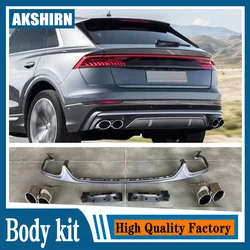 Difusor ABS negro con alerón labio para Audi Q8 SQ8 2019-2023
