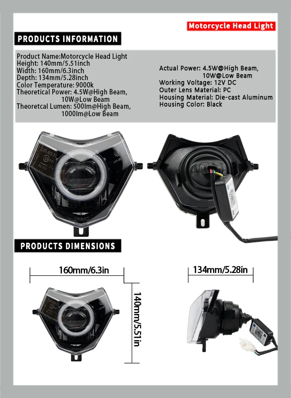 Anillo LED inteligente Bluetooth para moto Sherco Dirt Bike - imagen 3