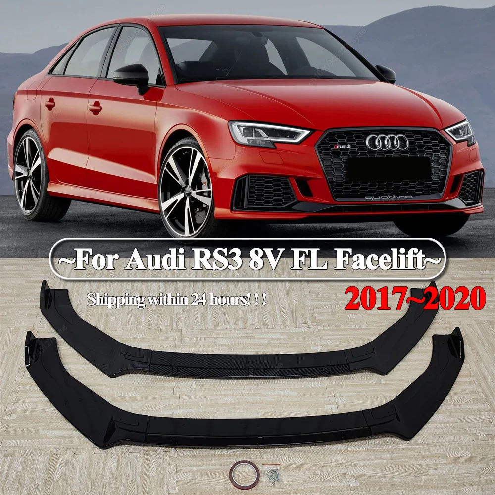 Difusor delantero ABS negro brillante Audi RS3 8V FL 2017-2020