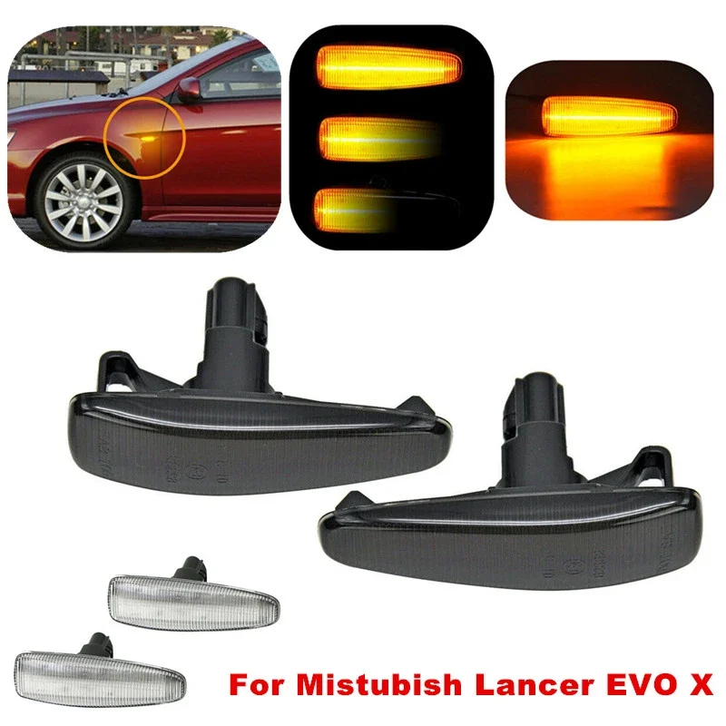 Luces LED dinámicas ámbar para guardabarros Mitsubishi Lancer EVO X