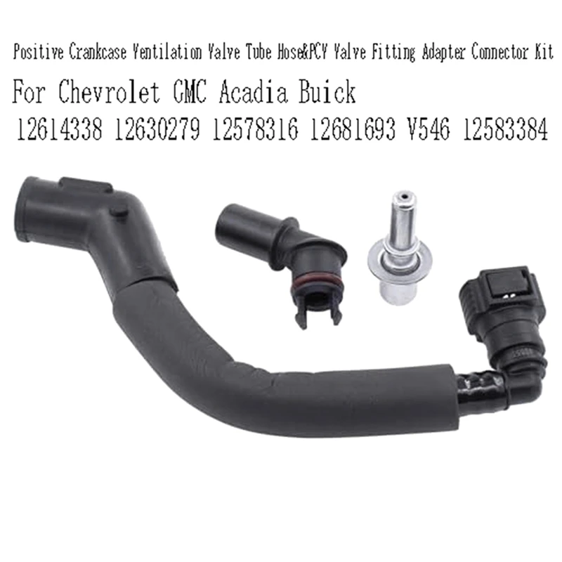 Manguera de tubo de válvula de ventilación positiva del cárter y Kit de conector adaptador de ajuste de válvula PCV para Chevrolet GMC Acadia Buick