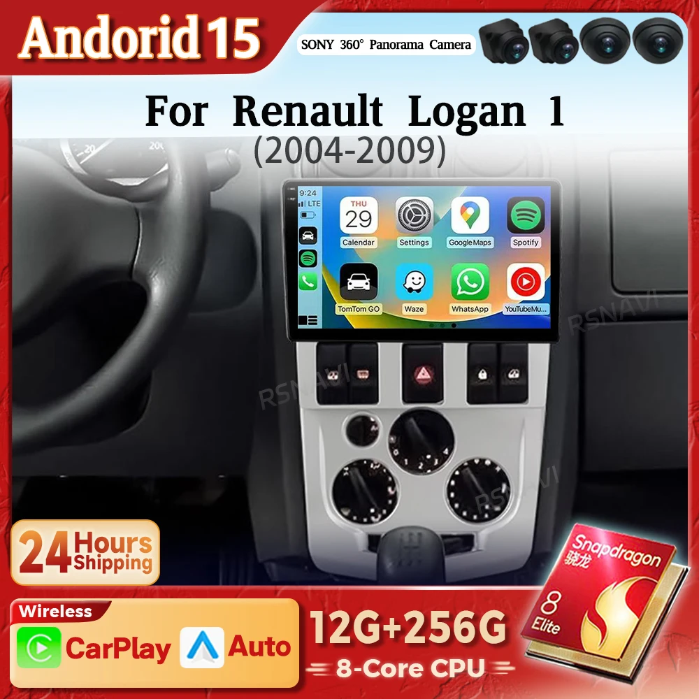 Radio Android 2DIN Renault Logan – Pantalla 2K CarPlay 2004-2009