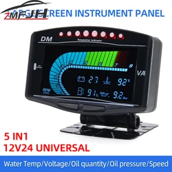 Indicador digital presión aceite 5 en 1 para coche y camión 12/24V