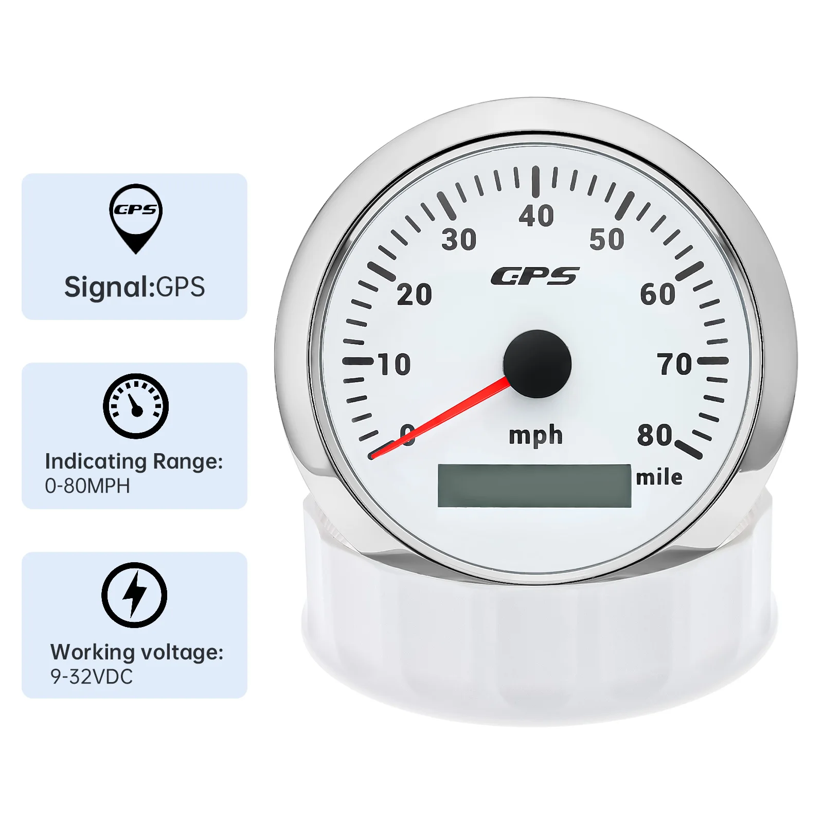 Velocímetro GPS 85 mm con odómetro y antena para coche o barco - imagen 5