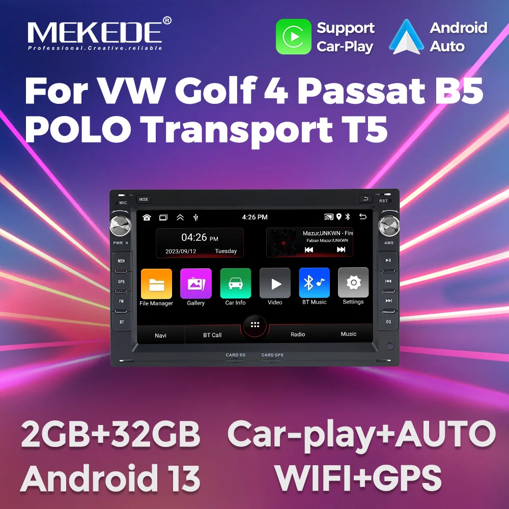 MEKEDE Autoradio Android 13 para VW Golf IV, Polo y Passat B5 - GPS