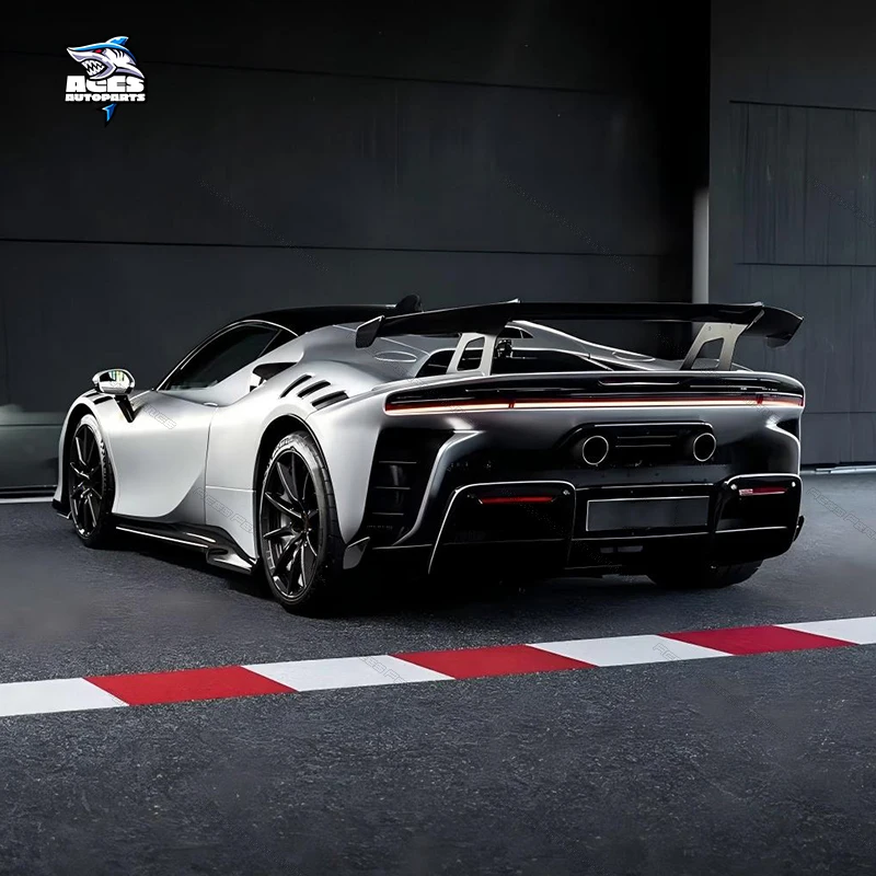 Para Ferrari SF90 kit de carrocería de fibra de carbono estilo SF90FXX parachoques delantero y trasero falda lateral alerón capó y Kit de conversión de luz trasera - imagen 5